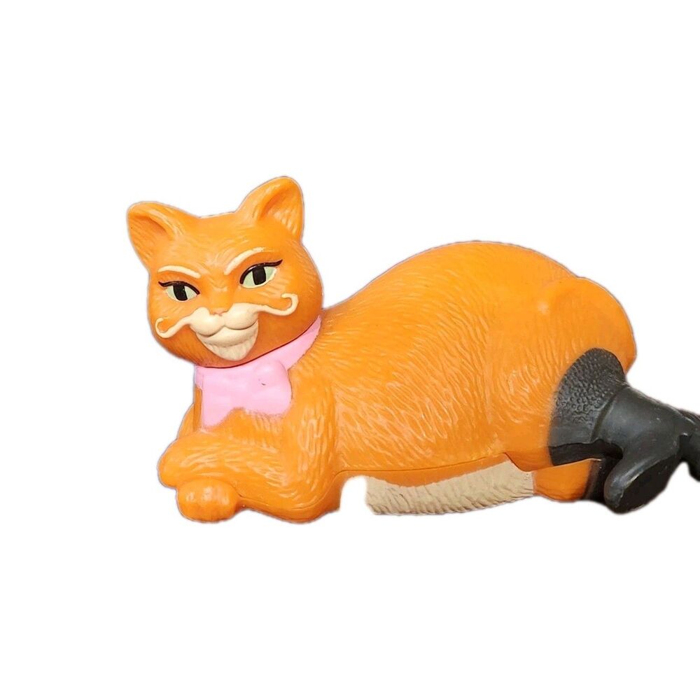 Puss in Boots Orange Fat Cat Pink Bow 2010 McDonalds Happy Meal Toy